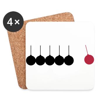 Physics, Pendulum - Coasters (set of 4) - white - Front