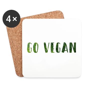 Go Vegan - Coasters (set of 4) - white - Front