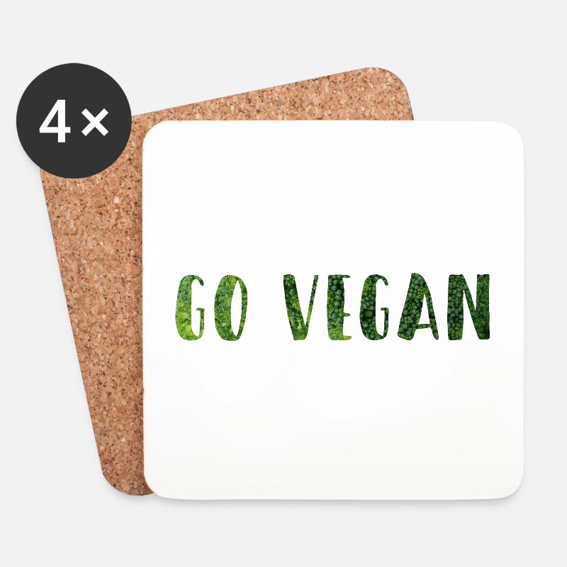 Zum Veganer werden - Untersetzer (4er-Set) - Weiß