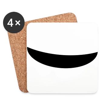 Just smile and grin - Coasters (set of 4) - white - Front