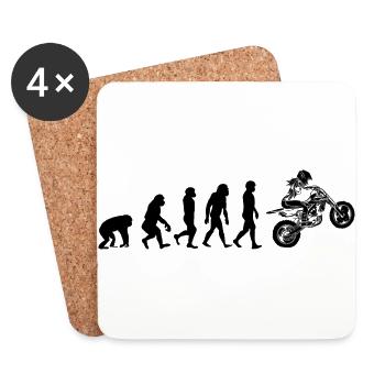 Motocross Evolution - Bike Biker Supermoto - Coasters (set of 4) - white - Front