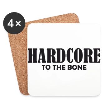 Hard core to the Bone - Coasters (set of 4) - white - Front