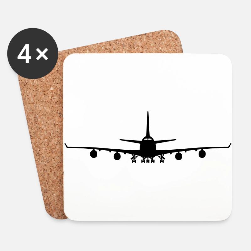 747 Silhouette - Untersetzer (4er-Set) - Weiß