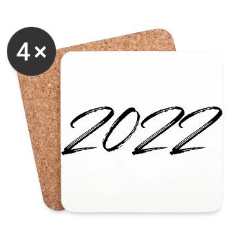 2022 Jahr Jahreszahl Datum Zahl Anno 22 2 0 2 2 - Untersetzer (4er-Set) - Weiß - Vorne
