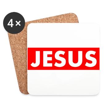 Jesus - Untersetzer (4er-Set) - Weiß - Vorne