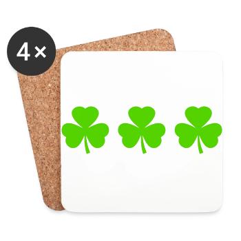 Ireland Shamrock Shamrocks - Coasters (set of 4) - white - Front