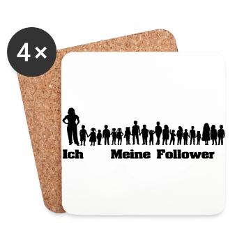 Erzieherin: Ich und meine Follower - Untersetzer (4er-Set) - Weiß - Vorne