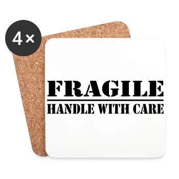 fragile - handle with care - Untersetzer (4er-Set) - Weiß - Vorne