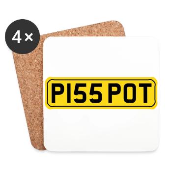 Piss Pot - Dessous de verre (lot de 4) - blanc - Devant