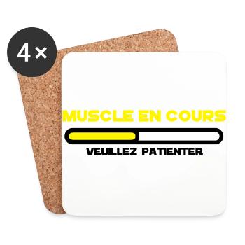 muscle en cours 2 - Dessous de verre (lot de 4) - blanc - Devant
