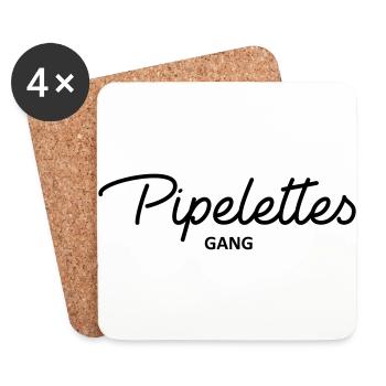 Pipelettes gang - Dessous de verre (lot de 4) - blanc - Devant