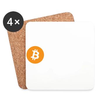 Bitcoin Logo blanc avec un grand B (officiel) - Dessous de verre (lot de 4) - blanc - Devant