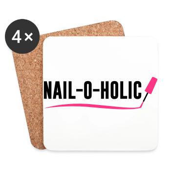 Nail o Holic - Nail Artist - Nageldesign - Nails - Untersetzer (4er-Set) - Weiß - Vorne