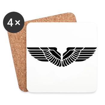 Wing Bird Wings - Coasters (set of 4) - white - Front