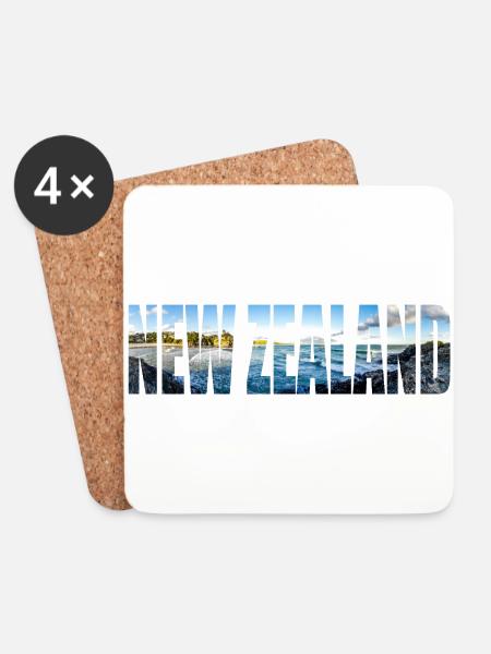 New Zealand Gift Idea Backpacker Work & Travel - Coasters (set of 4) - white