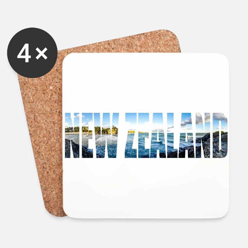 Neuseeland Geschenkidee Backpacker Work & Travel - Untersetzer (4er-Set) - Weiß