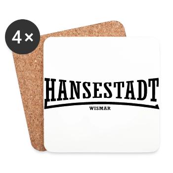 Hansestadt Line Wismar - Untersetzer (4er-Set) - Weiß - Vorne
