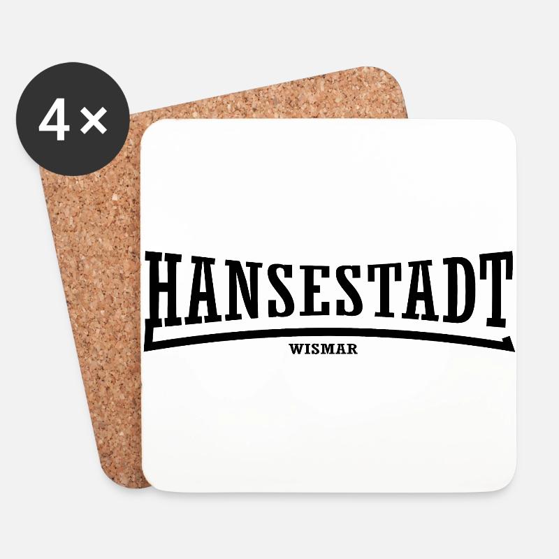 Hansestadt Line Wismar - Untersetzer (4er-Set) - Weiß