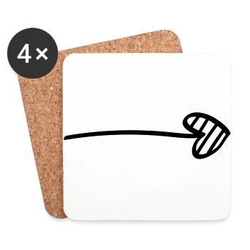 Love Arrow - Heart Arrow Love Cupid In Love Comic - Coasters (set of 4) - white - Front