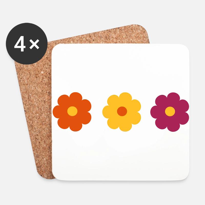 BLUMEN - Untersetzer (4er-Set) - Weiß