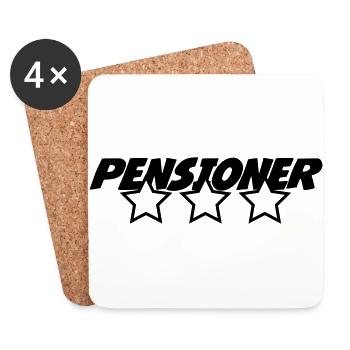 Retirement Pensioner Ruhestand Rentner Retraite - Coasters (set of 4) - white - Front