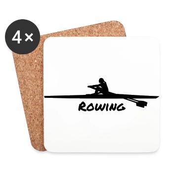 Rowing Woman - Dessous de verre (lot de 4) - blanc - Devant