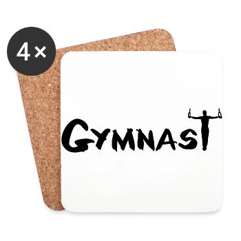 Gymnast, Gymnastics, Men - Coasters (set of 4) - white - Front