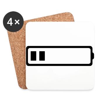 BATTERIE 2 BATONS - Dessous de verre (lot de 4) - blanc - Devant