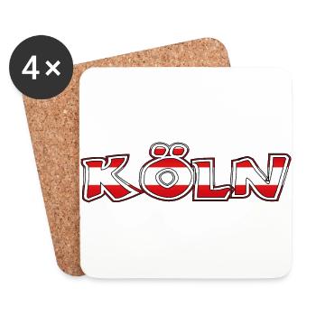 "Köln" Rot-Weiss [300 Trojans Greco] - Untersetzer (4er-Set) - Weiß - Vorne
