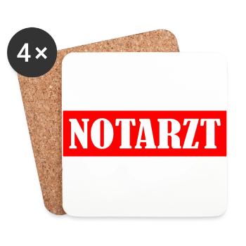 Notarzt - Untersetzer (4er-Set) - Weiß - Vorne