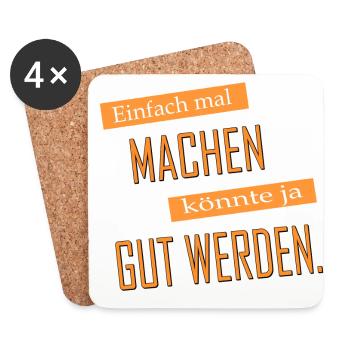 Einfach mal machen | Yolo-Artwork - Untersetzer (4er-Set) - Weiß - Vorne