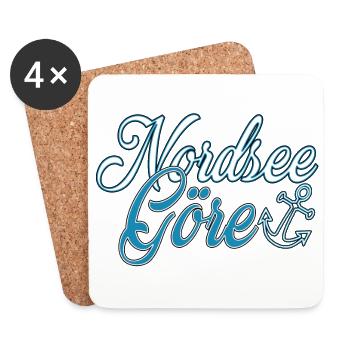 Nordseegöre Schriftzug | Yolo-Artwork - Untersetzer (4er-Set) - Weiß - Vorne