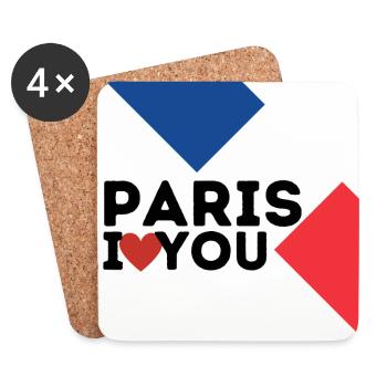 Paris je t'aime - Dessous de verre (lot de 4) - blanc - Devant