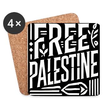 Free palestine - Untersetzer (4er-Set) - Weiß - Vorne