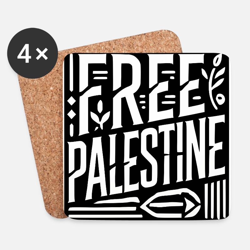 Free palestine - Untersetzer (4er-Set) - Weiß