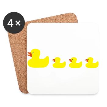 Ente - Untersetzer (4er-Set) - Weiß - Vorne