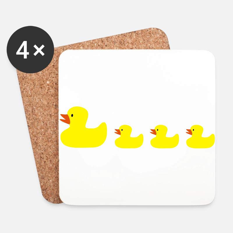 Ente - Untersetzer (4er-Set) - Weiß