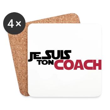 JE SUIS Ton coach - Dessous de verre (lot de 4) - blanc - Devant