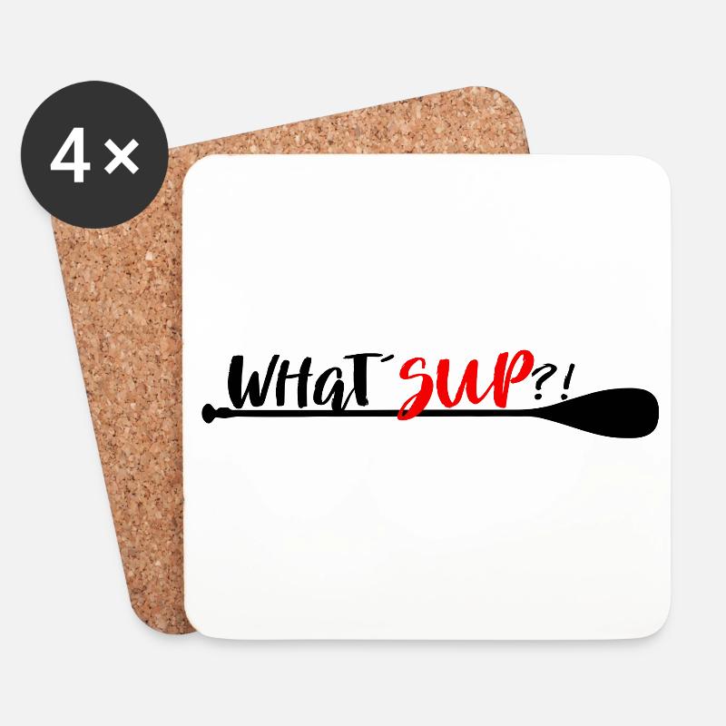 What´SUP Stand Up Paddle Enthusiast? - Untersetzer (4er-Set) - Weiß