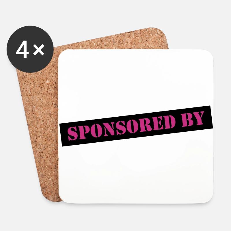 Sponsored by Who? - Untersetzer (4er-Set) - Weiß