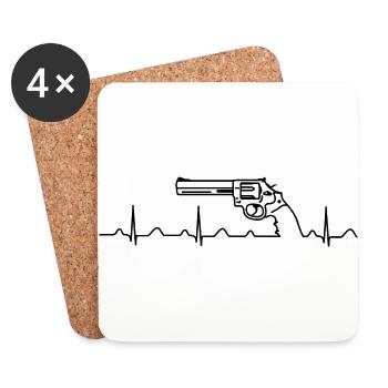 Smith Wesson Revolver Heartbeat black - Untersetzer (4er-Set) - Weiß - Vorne