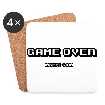Game over insert coin - Coasters (set of 4) - white - Front