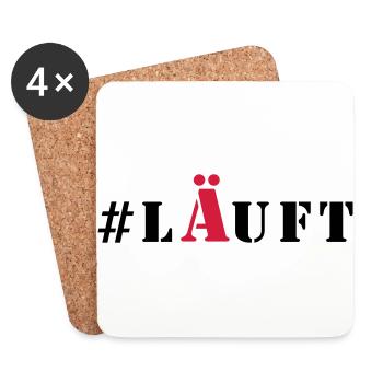 # Läuft Party - Untersetzer (4er-Set) - Weiß - Vorne