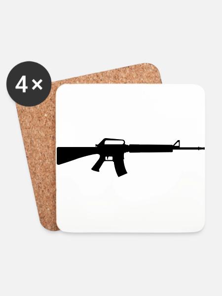 Maschine Gun - Untersetzer (4er-Set) - Weiß