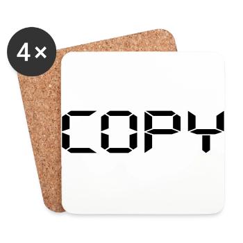 Copy Copy and Paste Vater Sohn Partner Shirt - Untersetzer (4er-Set) - Weiß - Vorne