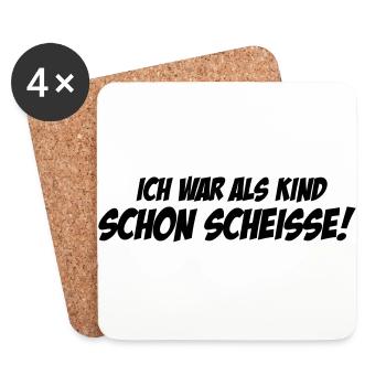 Als Kind als Kind schon Scheisse - Untersetzer (4er-Set) - Weiß - Vorne