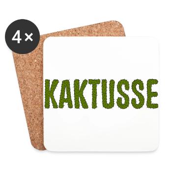 KAKTUSSE vs. KAKTUS - Untersetzer (4er-Set) - Weiß - Vorne