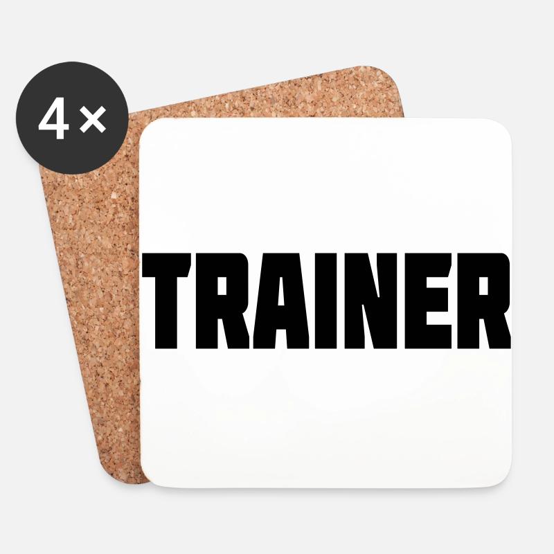 TRAINER Geschenk für Sportlehrer und Trainer - Untersetzer (4er-Set) - Weiß