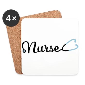Krankenschwester - Untersetzer (4er-Set) - Weiß - Vorne