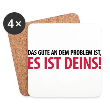 Gut, das Problem ist Deins Aufgabe Herausforderung - Untersetzer (4er-Set) - Weiß - Vorne